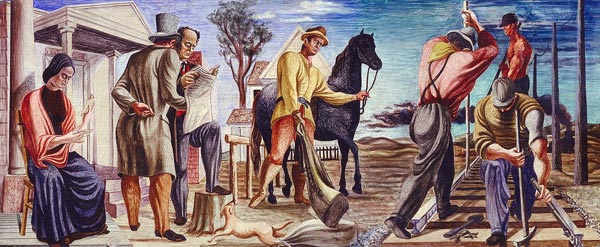 Early Mail Service mural