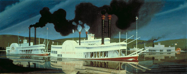 Mississippi River Boats mural